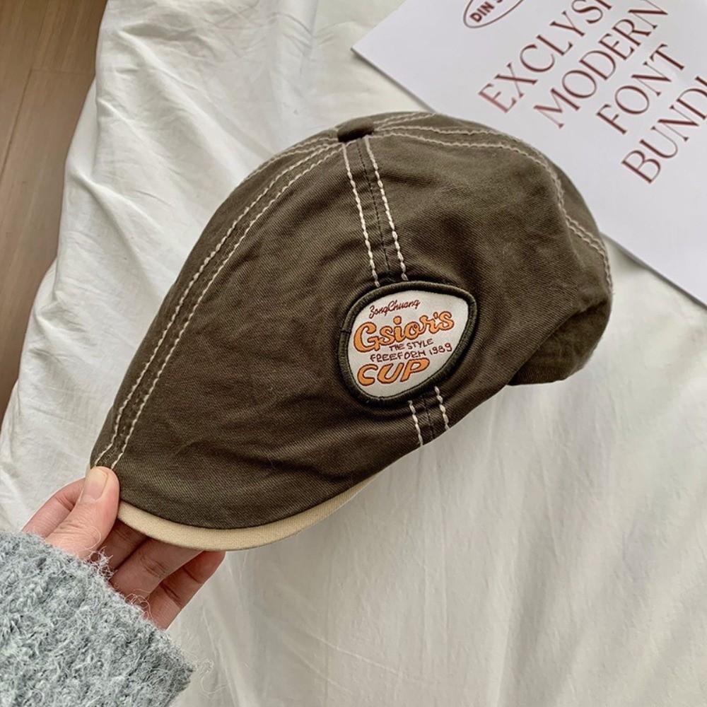 Embroidey Forward Hat Vintage Cowboy Caps Ins Newsboy Cap  Outdoor