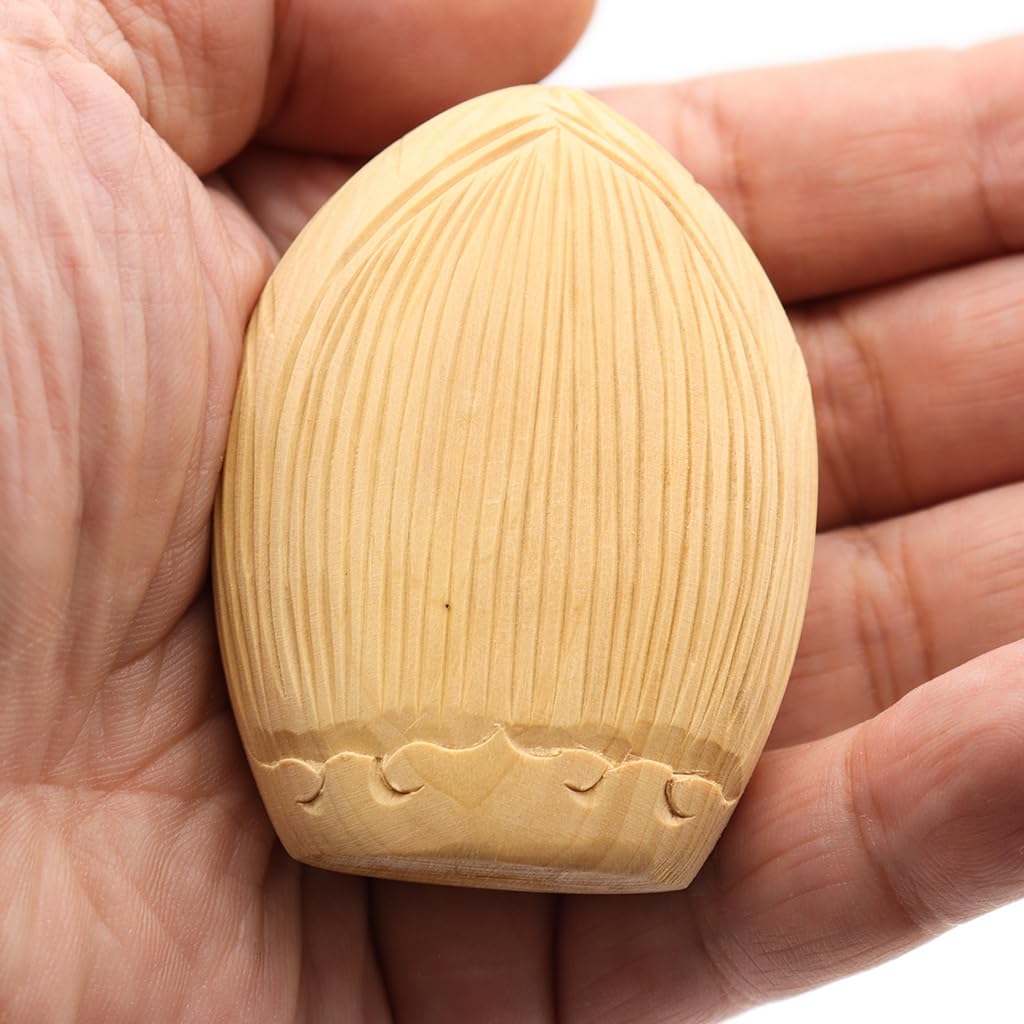 Special Buddhist Statue Saint Nichiren Incense Holder Buddha Guardian Deity Width Boxwood Wood Carving 17558 Kurita's [Guardian Deity] (Lotus-Shaped