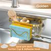 Soporte para Esponjas 2 en 1 de Acero Inoxidable para Fregadero de Cocina - Organizador Caddy Montado en Pared con Gancho Adhesivo y Ventosa, Perfecto para Esponjas, Cepillos