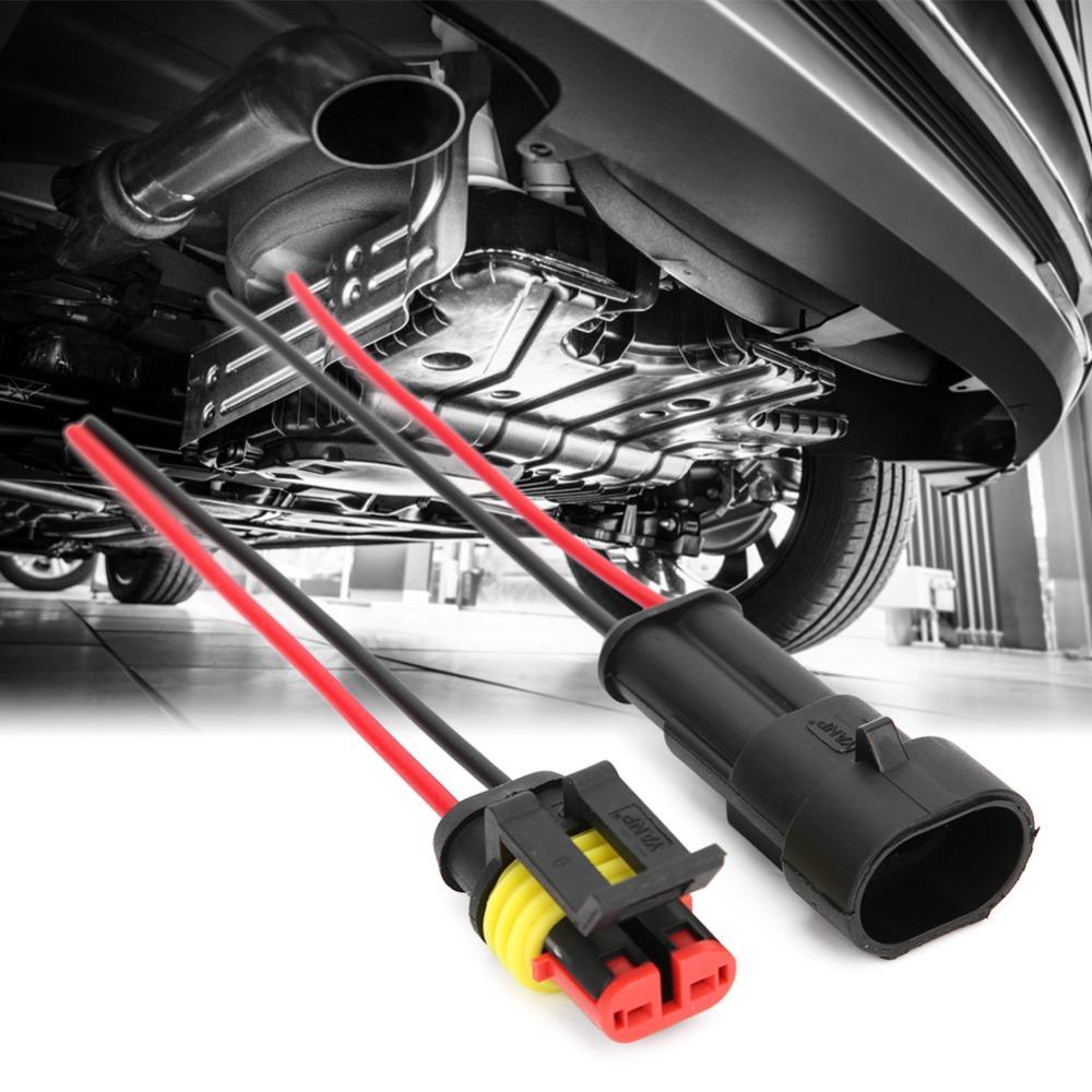 5 Sets 2 Pin Series Terminal Connector- Waterproof Plug with Wire Electrical Connector Automotive Electrical Connectors