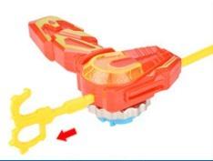 Gyro Toy Children'S Drawstring Gun Launcher New Boy Toy Blue Wing Ice Front Light Metal Combat Gyroscope