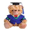 Plyšový medvídek absolvent 2025 s talárem, čepicí a střapcem, roztomilý hnědý absolvent