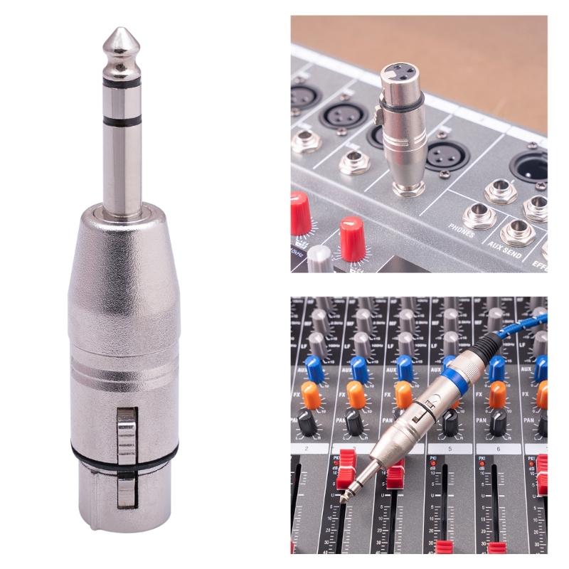 XLR 3 Pin Male to 6.35mm 1/4" TS Male Audio Adapter, Stereo 6.35mm to XLR Plug Stereo Mic Audio Connector for Microphone