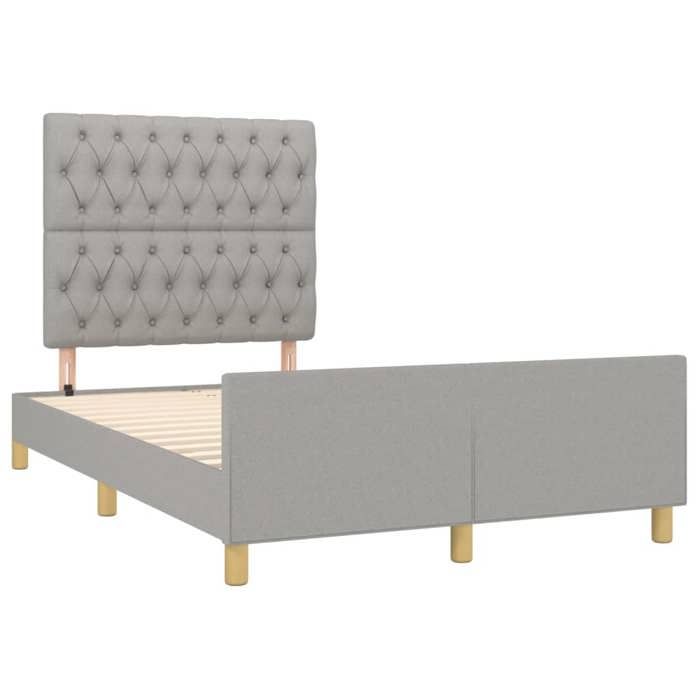 VidaXL Cadre de Lit avec Tête de Lit, Lit Rembourré, Lit Double, Lit Adulte de Chambre à Coucher Intérieur, Moderne, Gris 3270534