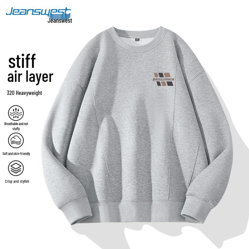 

JEANSWEST Мужской свитшот 2025 с круглым вырезом, свободного кроя 4XL