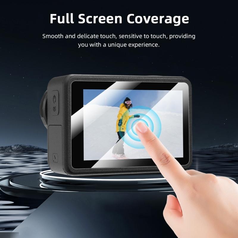Full Coverage Tempered Glass for Action 5Pro Camera Scratch Resistant and FingerprintProof Screen Film Screen Shield