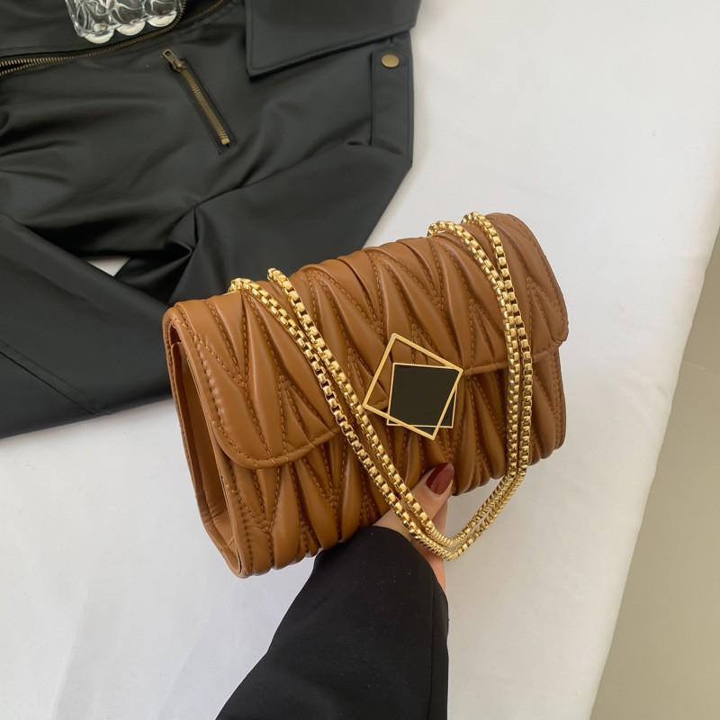 Chic Stylish Quilted Shoulder Bag Trendy Pu Square Crossbody Purse For Women 2024