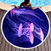 Jellyfish Round Beach Towel Microfiber Absorbent Quick Dry Sand Free Picnic Mat for Bathroom Pool Surf Travel Outdoor Meditation