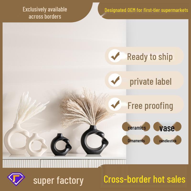 Elegant Ceramic Twisted Flower Vase - Home Decoration Creative Round Pottery Luxury Holder