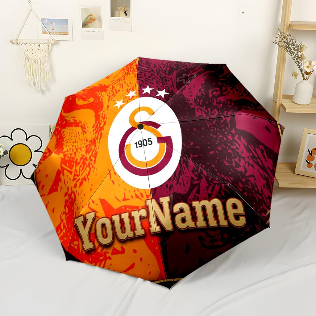 Galatasaray1 Personalized Name Umbrella Outdoor Automatic Umbrella Retractable Design with 8-Rib Durability Durable Plastic Iron All-Season Travel
