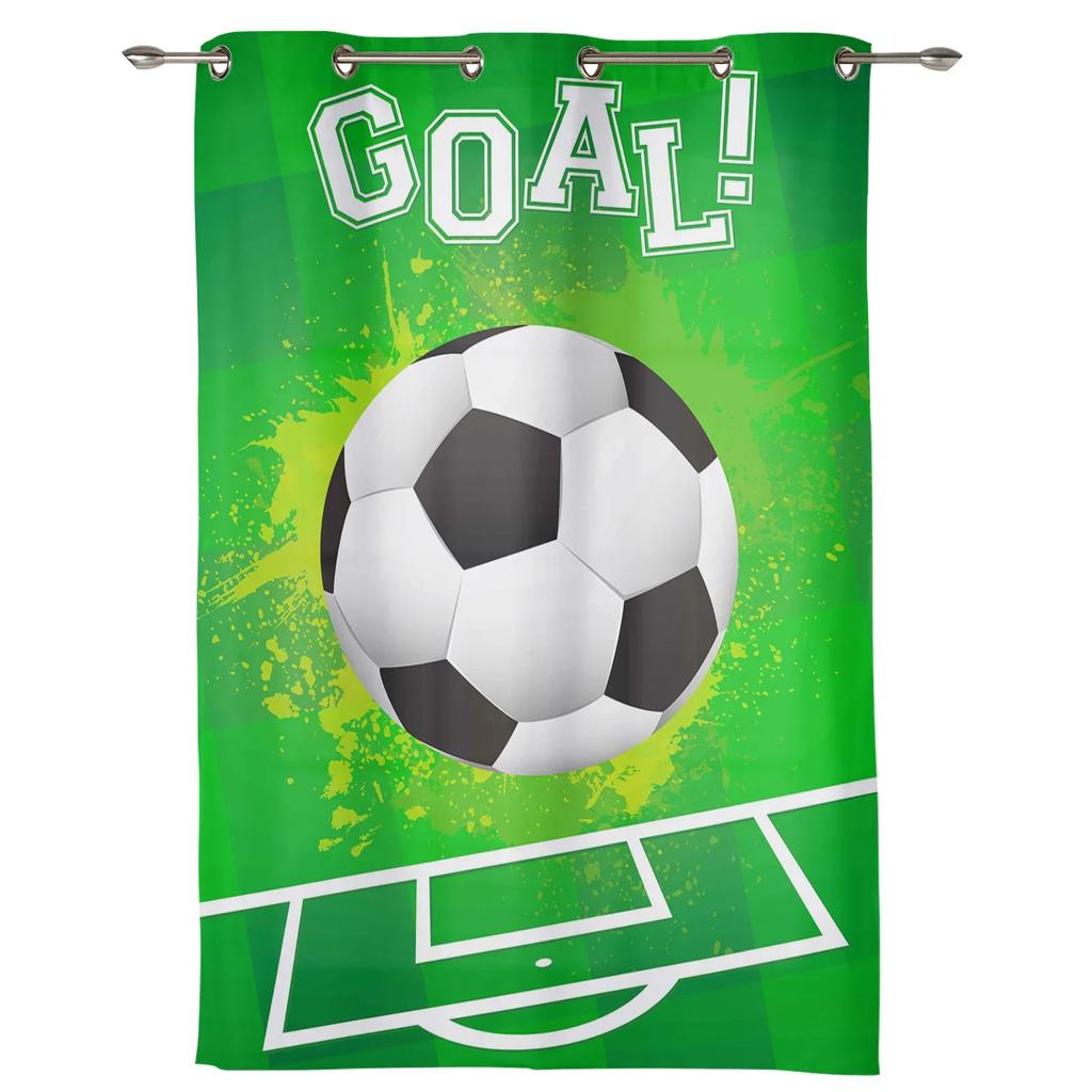 Fotbollsplan Design Gröna Gardiner för Sovrum Vardagsrum Draperier Kök Barnrum Fönstergardin Heminredning