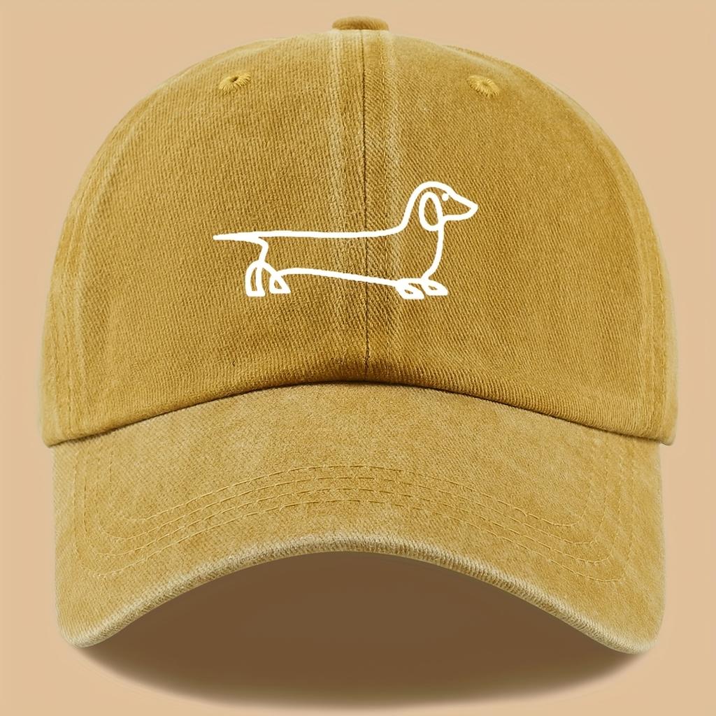 Simple Dog Print Baseball Cap, Versatile for Both Unisex and Women, Suitable for Outdoor Travel As a Hat for Pet Enthusiasts