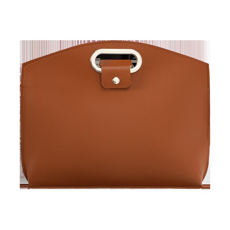 Elegant Women's Soft Leather Laptop Tote - High-End, Large Capacity, Fashionable Briefcase for Work and Commuting.