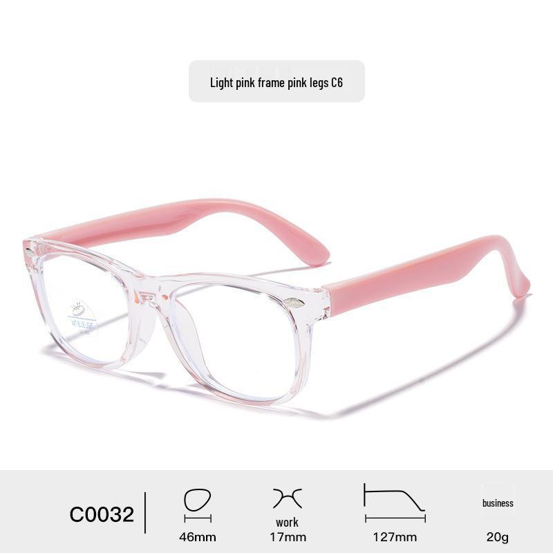 Kids' Color Block Silicone Blue Light Protection Eyeglass Frames - Rivet Design, Lens Compatible.