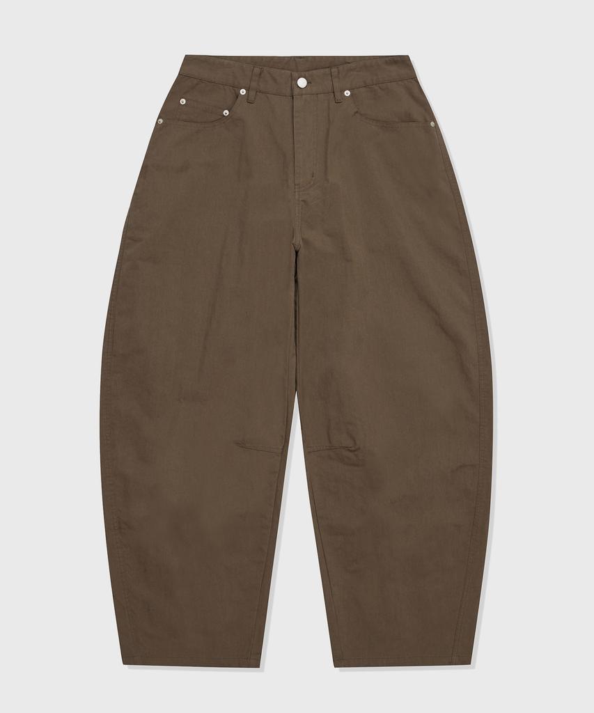 KIIMUIR Curved Wide Cotton Pants_Brown [Select Belt/Keyring]
