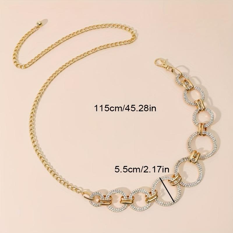 Ladies' Fashionable Circular Waist Chain, Simple Chain Waist Belt, Versatile Dress Waist Cinching Decoration, Personalized Trendy Accessories.