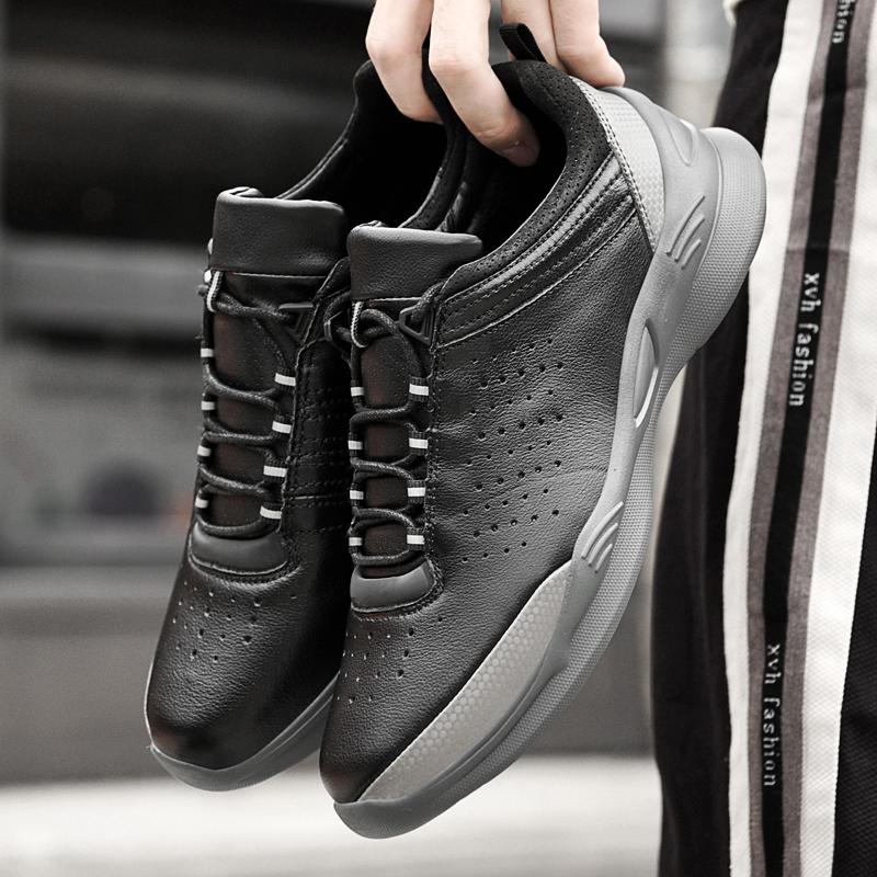 Fashion Genuine Leather Men's Walking Shoes Comfortable Outdoor Casual Shoes Luxury Brand Men Sneakers Handmade New Tenis Sport Shoes