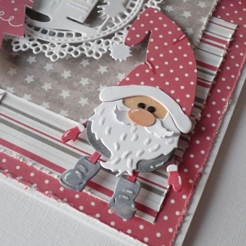 Fustelle in metallo a forma di fiocco di neve, Babbo Natale, Natale, per scrapbooking, decorazioni, goffratura, scrapbooking, biglietti