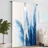 Set Of 2 Versatile Polyester Transparent Curtains Home Decoration Blue Leaves Use Bedrooms Living Rooms Made Great Room Window Treatment
