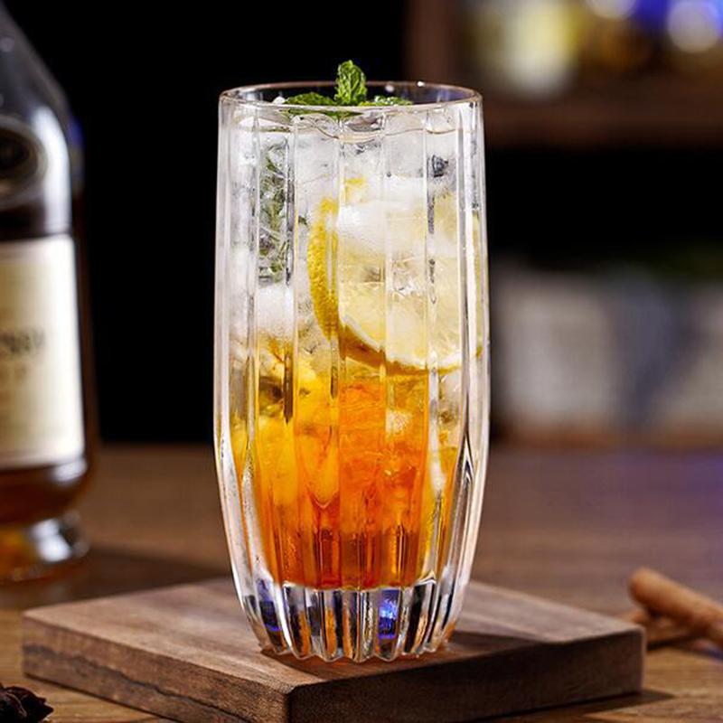 80ml/285ml/340ml Pahar de apă cu dungi verticale Transparent Pahar de cocktail Pahar pentru cafea cu gheață Latte Mocha Articole de băut Bar Pahar de whisky