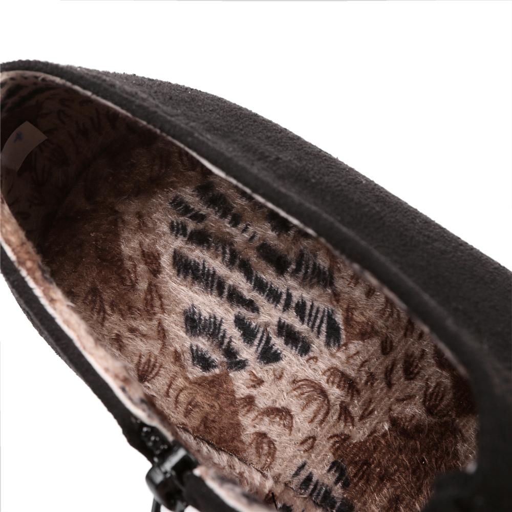 Fashion 2025 Autumn Winter New Stylish Women Ankle Boots Sexy Platform Round Toe Wedges Booties Ladies Boats Mujer Size 32-43 Black Beig