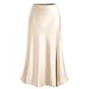 Women's New Satin Bustier High-waisted Elastic Split Long Skirt Sexy Splicing Package Hip Skirt Female