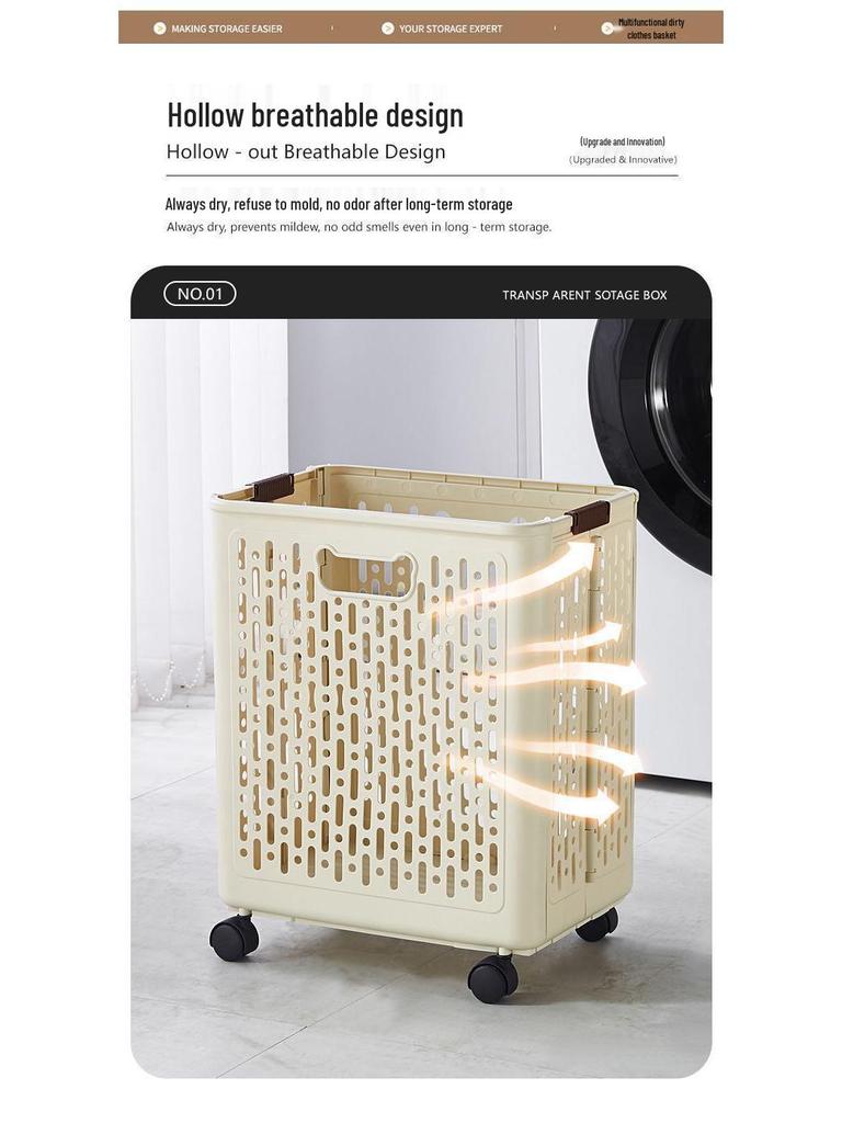 Foldable Laundry Hamper: Clothes Storage Basket for Bathroom or Toilet