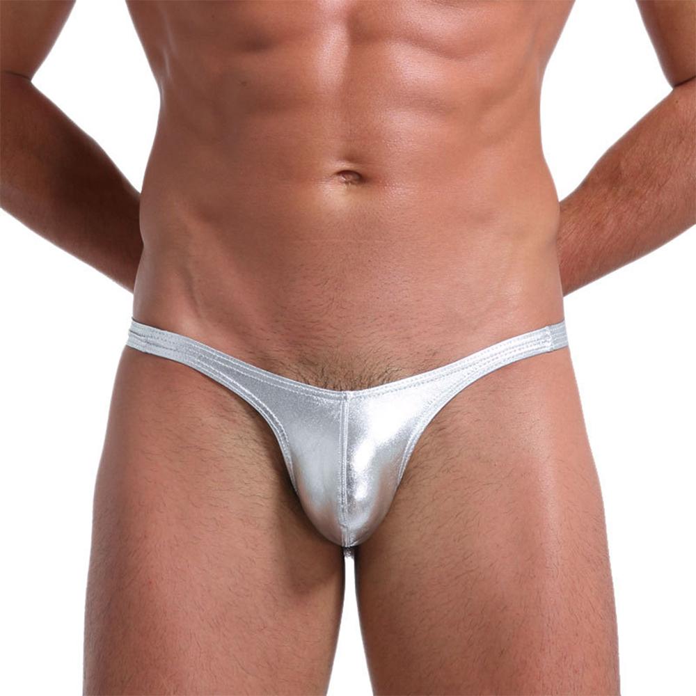 Underpants Briefs Faux Leather G-String M-XL Men\'s