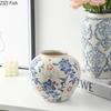Red and White Porcelain Vase Elegant Classical Flowers Pot Desk Decoration Flower Arrangement Floral Vases Room Aesthetic Decor