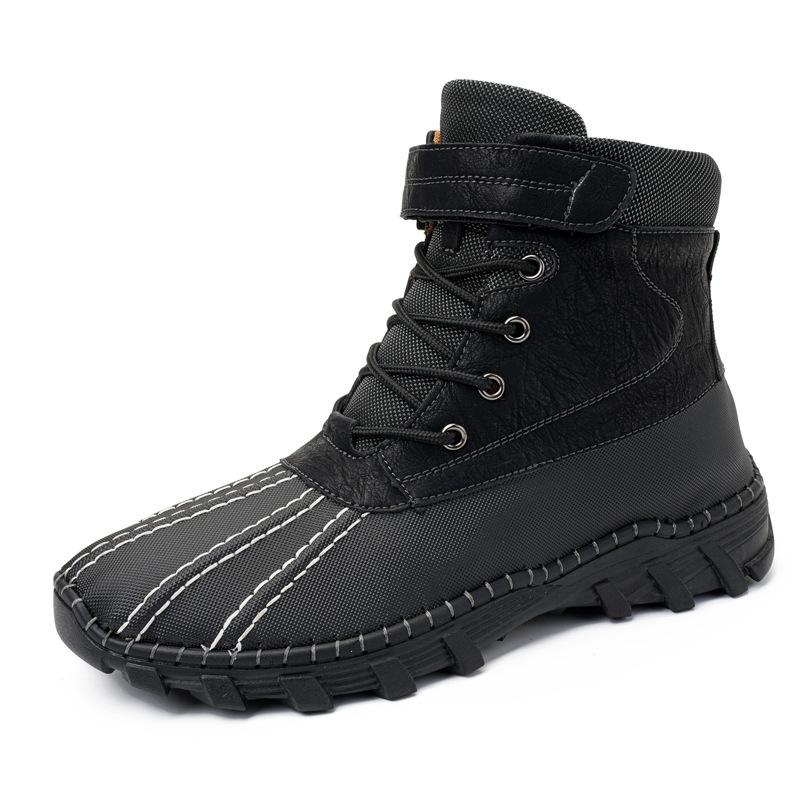 2025 Popular Martin Boots Men's Leather High-top Large Size Winter New Velvet Thickened Tooling Boots