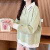 Navava Women Lovely Embroidery Collar Long Sleeve Sweatshirt Nt2879