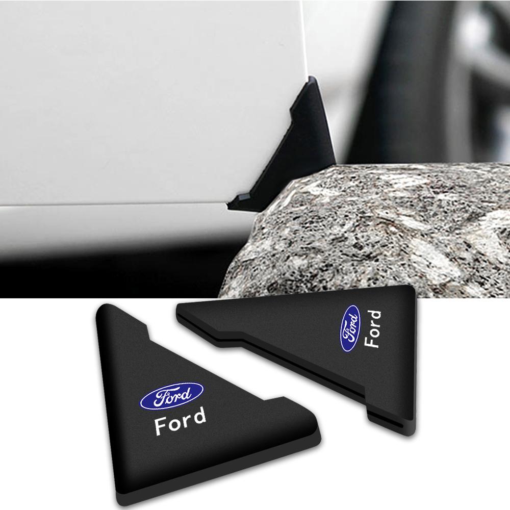 snpwz4 2pcs For Ford Fiesta Focus Kuga Mondeo Ranger ST Silicone Car Door Corner Cover Anti-Scratch Protection Sticker Auto Accessories