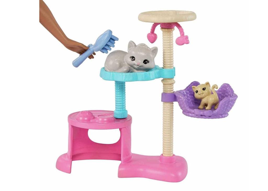 Barbie (Barbie) Toy and Cat Tower Included! Cute Cat Care Set [Dress-Up Doll] [Doll and Accessory Set] [Ages 3 and Up] HHB70