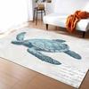 Turtle Washable Area Rugs Blue Ocean Animal Vintage Texture Non Slip Rugs for Living Room Bedroom,Low Pile Floor Mat Large