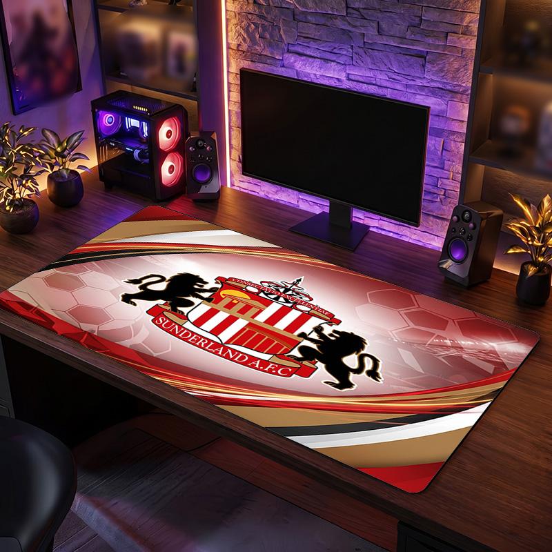 Sunderland Football Print Large Mouse Pad, Anti-Slip Extended Gaming Desk Mat for Office Home