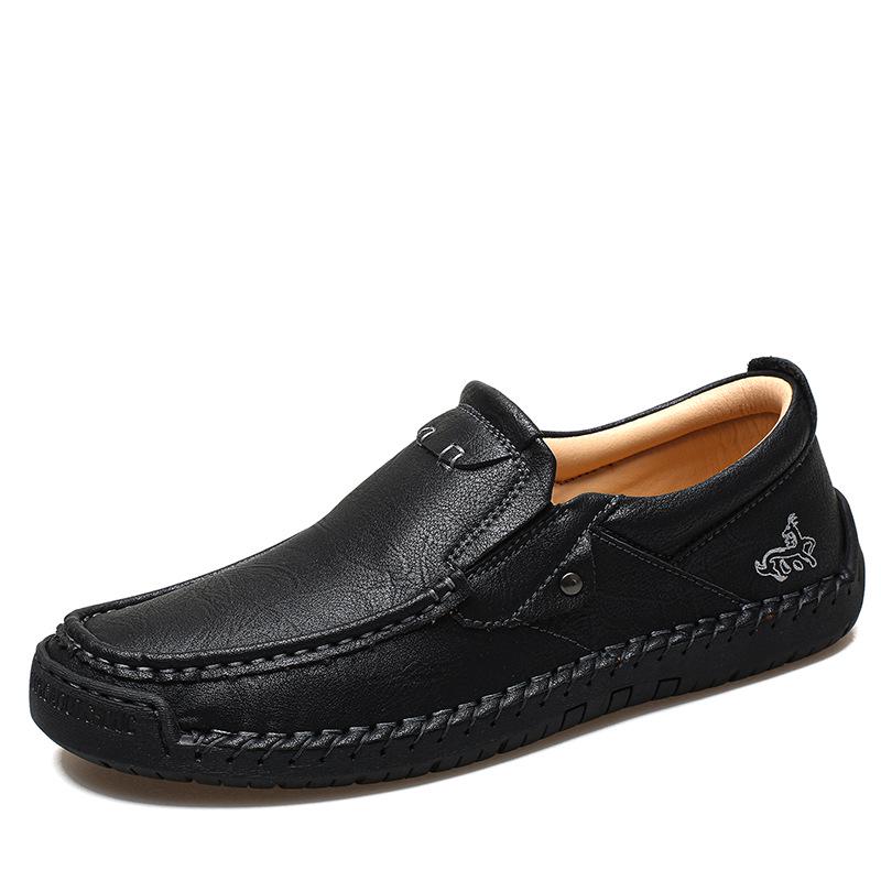Men s Large Hand-Stitched Leather Slip-On Casual Driving Moccasins 40