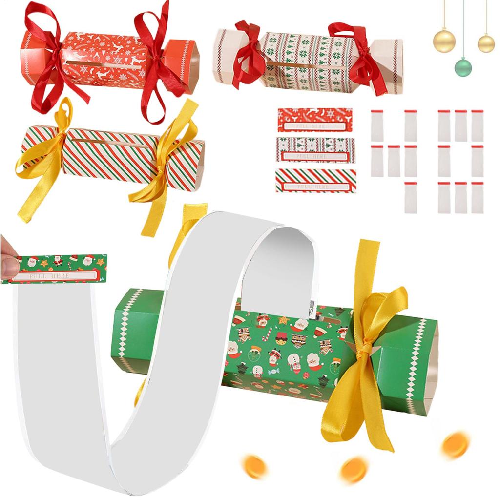 4PCS Christmas Money Gift Box Candy Shape Party Favors Christmas Surprise Money Puller Bag Christmas Candy Box For Kids