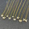 316L Stainless Steel Zircon Crystal Bowknot Pendant Necklace For Women Girl New Clavicle Chain Trendy Jewelry Gift Party