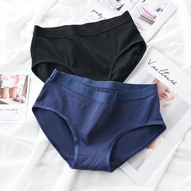 Summer Candy Color Japanese Style Mid-Waist Cotton Panties for Women
