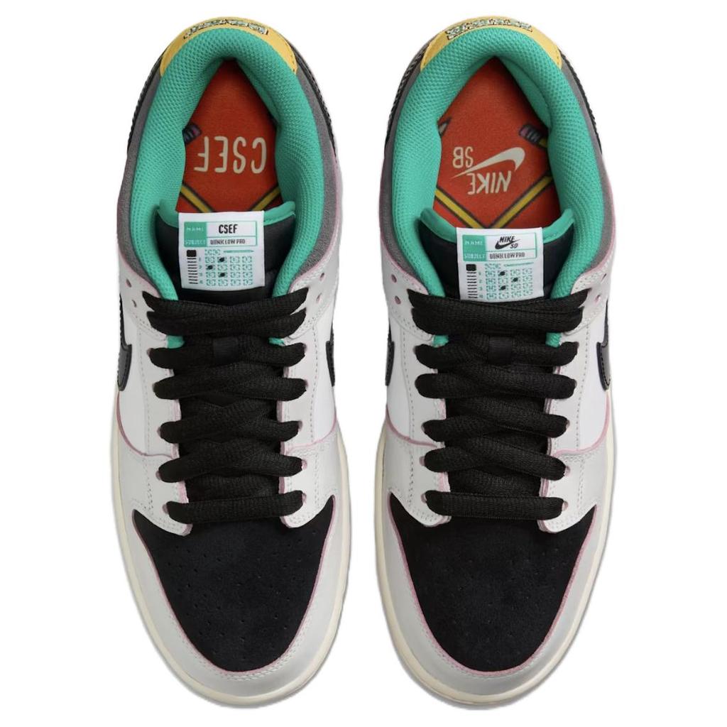 Sneakers Unisex da Uomo CSEF x Nike Dunk Low SB Bianco Verde Smeraldo Summit-White Nero Grigio Ferro HJ4132-100