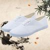Double Star Unisex White Low-Top Canvas Shoes - Casual Flat Sneakers for Women, Men, and Students, Ideal for Running.