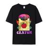 Crayon Box with Apple and CrayonsPrint T-Shirt Summer Casual Streetwear Men Women Unisex Fashion Tshirt Top