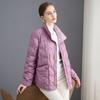 Winter new double-sided fashion pressed glue light down jacket women's short white duck down light warm jacket