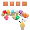 3D Printed Ice Cream Cone Fidget Finger Press Bag Pendant Clicker Keychain PLA Material Sensory Keyboard Clicker ADHD ASMR