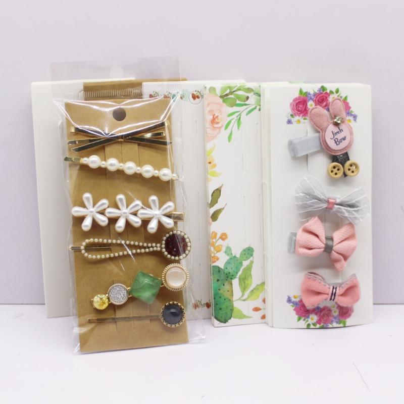 50pcs 15.5x6.5cm White/black/kraft Paper Color Multi Style Hair Clip Display Cards