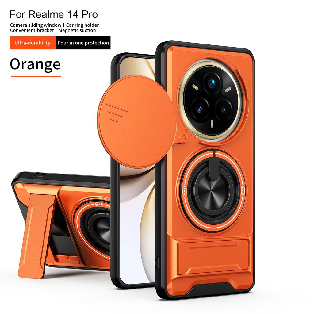 For Realme 14 Pro Case Realme 14 Pro + Plus Cover Phone Case Magsafe Magnetic Fold Holder Military Armor Camera Protection Cover