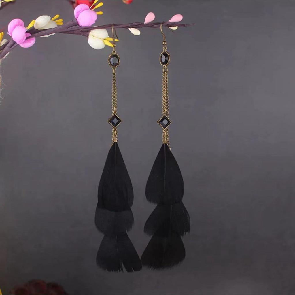 Bohemian Turquoise Owl Dream Catcher Tassel Earrings for Women