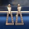Fashion Zircon Stone Hoop Earrings Luxury Female Gold Color Wedding  For Women