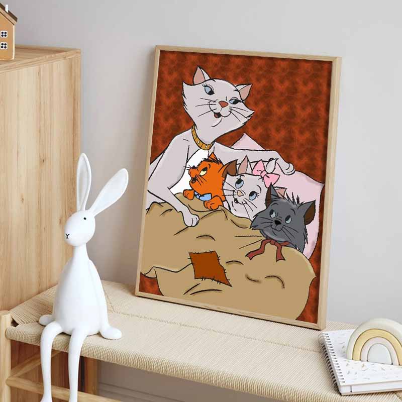 Disney Diamond Painting Cats Adventure Illustration Mosaic Art DIY Cross Stitch Embroidery Set Full Diamond Home Decor Gift