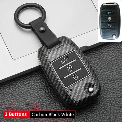 Housse de protection pour clé de voiture en ABS carbone pour KIA Sportage Ceed Rio Cerato Soul pour KIA Rio X Line Sportage 2020 Cerato Ceed Porte-clés